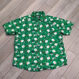 Festive Green Holiday Men's Shirt